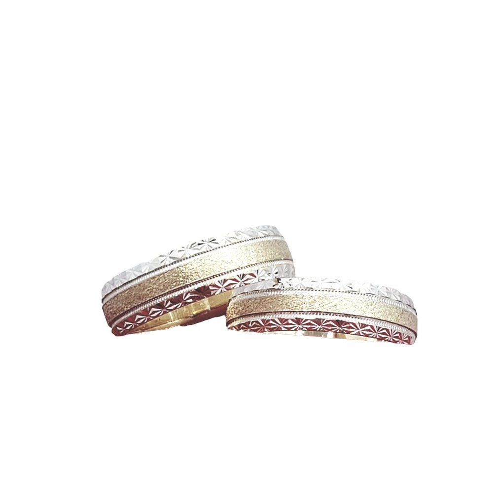 Solid 14K White and Yellow Gold Two Tone Wedding Ring - Picture 11 of 16